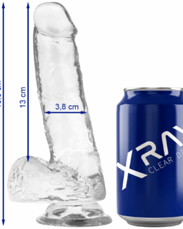 X RAY - CAZZO TRASPARENTE CON SFERE 18.5 CM -O- 3.8 CM
