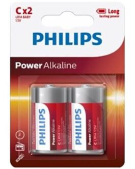 PHILIPS – POWER ALKALINE PILA C LR14 BLISTER * 2