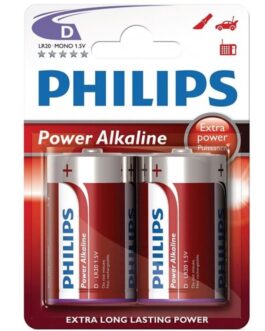 PHILIPS – POWER ALKALINE PILA D LR20 BLISTER * 2