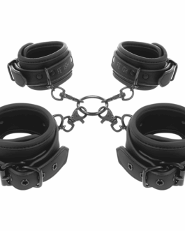 FETISH SUBMISSIVE – SET DI MANETTE PER MANI E CAVIGLIE CON FODERA IN NOPRENE