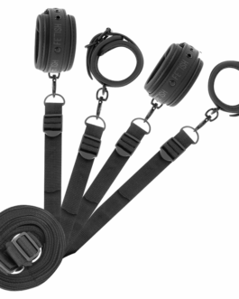 FETISH SUBMISSIVE – SET DI MANETTE E CRAVATTE CON FODERA IN NOPRENE