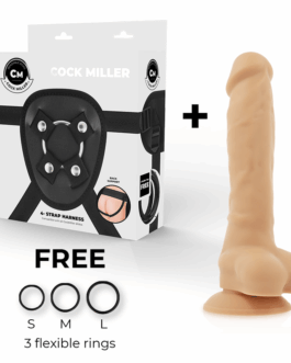 COCK MILLER – IMBRACATURA + COCKSIL ARTICOLABILE DENSIT SILICONE 18 CM